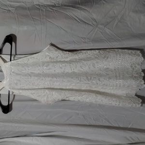 White lace overlay dress fully lined gently used. Size small.